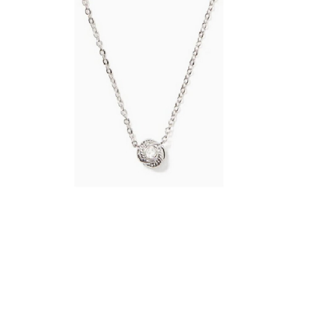 Kate Spade Necklace Infinity and Beyond Knot Mini Pendant NEW Silver Jewelry